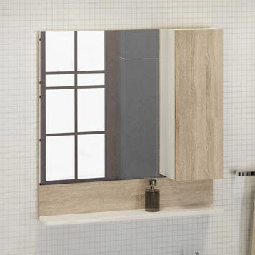 Зеркало шкаф Comforty Рига-80 дуб сонома