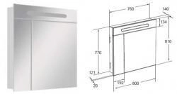 Зеркальный шкаф Roca Victoria Nord 80 ZRU9000033