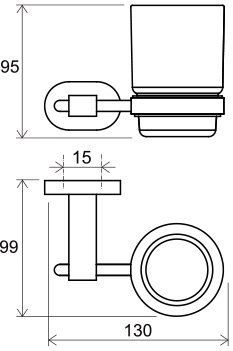 Держатель со стаканом Ravak Chrome CR 210.00 (стекло) X07P188
