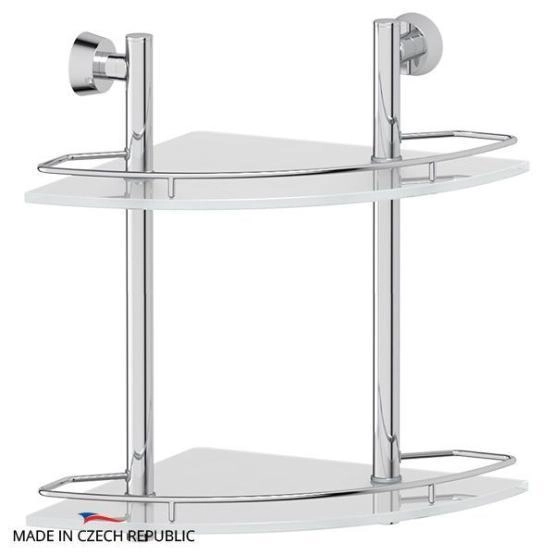Полка угловая FBS Vizovice VIZ 072 2-х ярусная 28 cm матовое стекло, хром