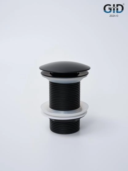 Металлический донный клапан Gid G-55BM без перелива черный матовый