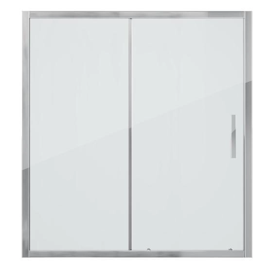 Шторка для ванны GROSSMAN GR-150/2 (140*150) алюминиевый профиль, стекло прозрачное 6мм