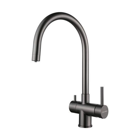 Смеситель для кухни Paulmark Heller вороненая сталь He213218-GM, под фильтр