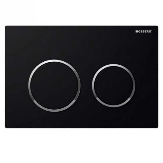 115.085.KM.1 Geberit Omega 20 Кнопка смывная для инсталляции, цвет черный/глянцевый хром/черный