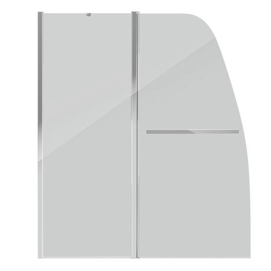 Шторка для ванны GROSSMAN GR-100/2 (140*120) алюминиевый профиль, стекло прозрачное 6мм