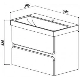 Тумба Belux Париж НП 70-02 Белый глянцевый под умывальник Париж ПА 700
