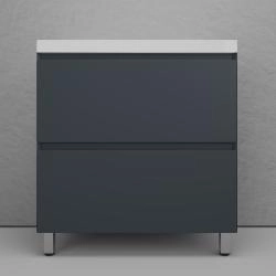 Тумба напольная Style Line Манхэттен 80 ЭМАЛЬ под ASTI 80 2 ящика PLUS графит