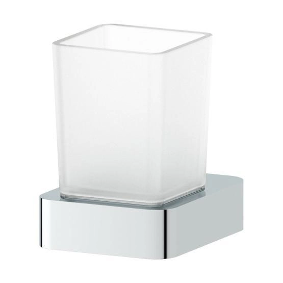 Держатель со стаканом матовое стекло;  ARTWELLE Regen 8321 хром
