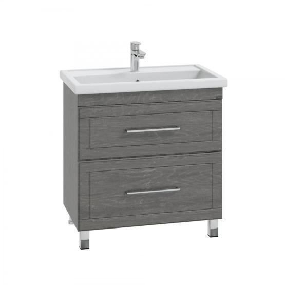 Тумба под раковину СаНта Венера 80 дуб шале графит, напольная. (ум Фостер 80)