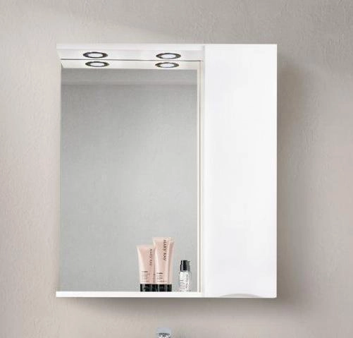 Шкаф Belbagno MARINO Bianco Lucido зеркальный подвесной с подсветкой, правосторонний MARINO-SPC-700/750-1A-BL-P-R