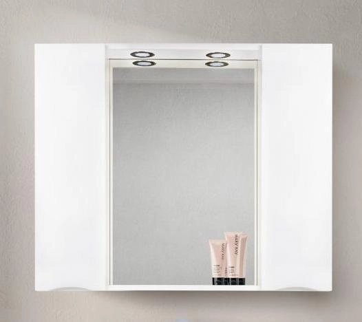 Шкаф Belbagno MARINO Bianco Lucido зеркальный подвесной с подсветкой MARINO-SPC-1000/750-2A-BL-P
