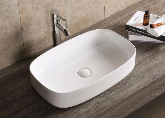 Раковина Cerutti SPA CR0045 накладная, белая, прямоугольная 590х370х130