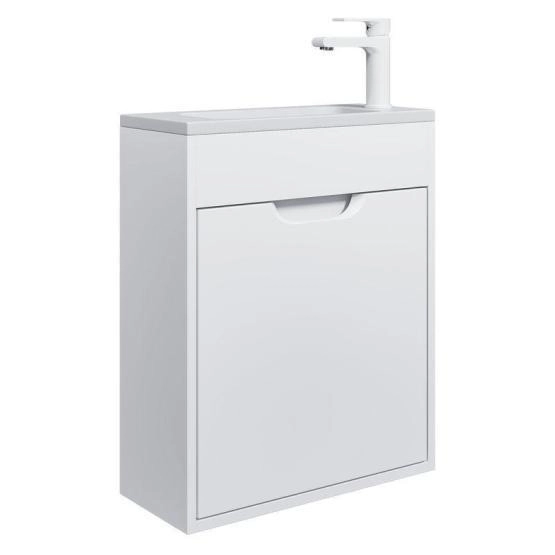 Тумба с раковиной для ванной Uperwood Modul 50 см, подвесная, матовая, белая