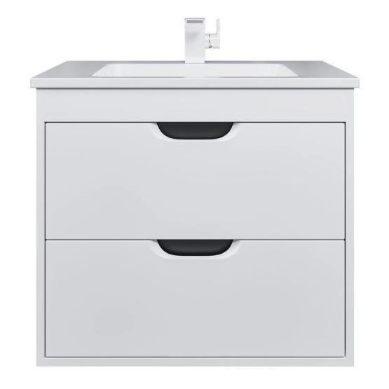 Тумба под раковину для ванной Uperwood Modul 65 см, подвесная, матовая, белая/графит