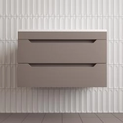 Тумба подвесная Style Line Остин под раковину Фортуна 80 2 ящ тауп темный эмаль PLUS