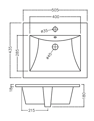 Раковина Jaquar Kubix-F KUS-WHT-35601 51 см встраиваемая