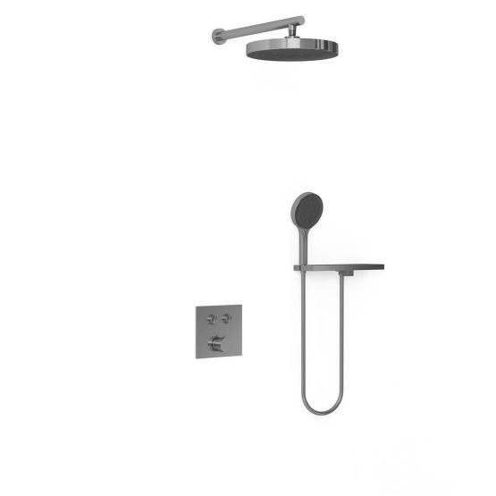 Душевой комплект Vincea Inspire VSFW-4I212RGM встраиваемый, двухрежимный, вороненая сталь