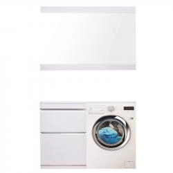 Тумба под раковину Style Line Elfante Даймонд 120 напольная, glass, Люкс белая, PLUS