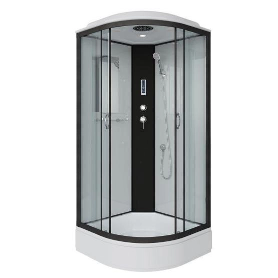 Душевая кабина Niagara NG-6701-14P 900х900х2150 средний поддон 26см стекло прозрачное черные профиля