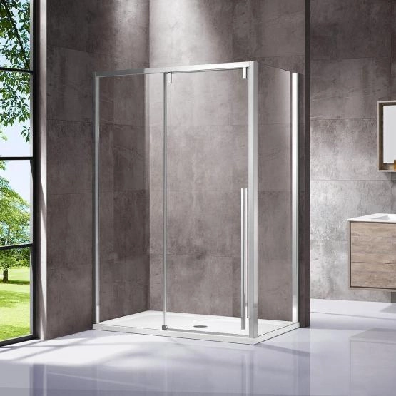 Душевой уголок Vincea Lugano VSR-1L8016CL-1, 1600*800, хром, стекло прозрачное