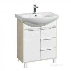 Тумба под раковину Aquaton Рико 1A213301RIB90 65 с ящиком,белый,ясень фабрик