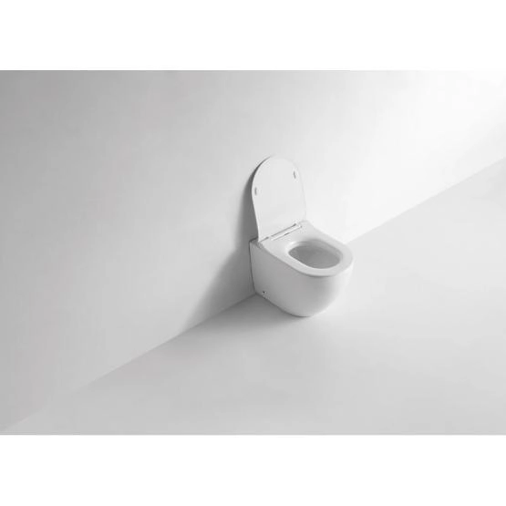 Унитаз CeramaLux NS-3176 56 см приставной безободковый микролифт