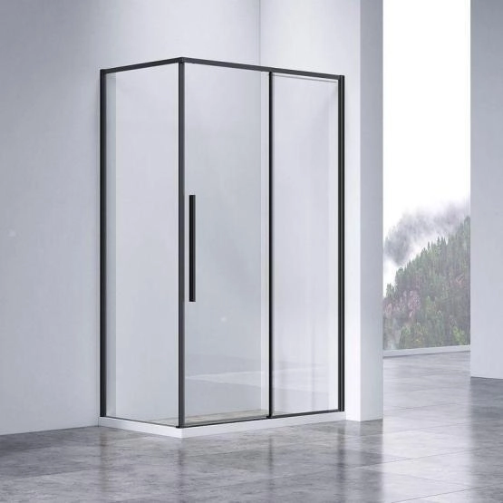 Душевой уголок Vincea Slim-N VSR-4SN8013CLB, 1300*800, черный, стекло прозрачное