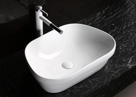 Раковина Cerutti SPA CR0023 накладная, белая, трапеция 570х390х150