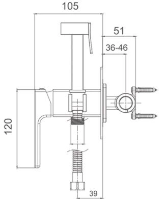 Гигиенический.душ Gappo G7218 встраиваемый хром