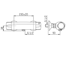 Смеситель для душа Oras Nova 7460X с запорными клапанами