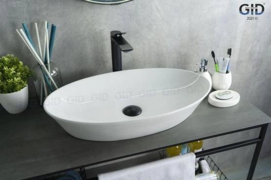 Раковина Gid N9397 61x37 на столешницу белая