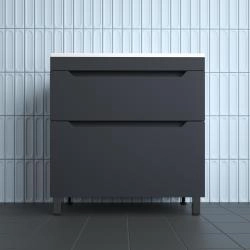 Тумба напольная Style Line Остин под раковину Фортуна 80 2 ящ графит эмаль PLUS