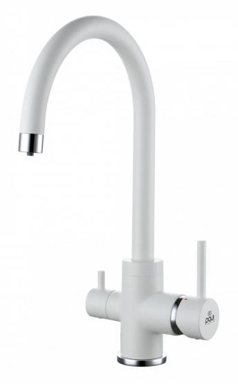 Смеситель для кухни Paulmark ESSEN, белый матовый, 213211-431