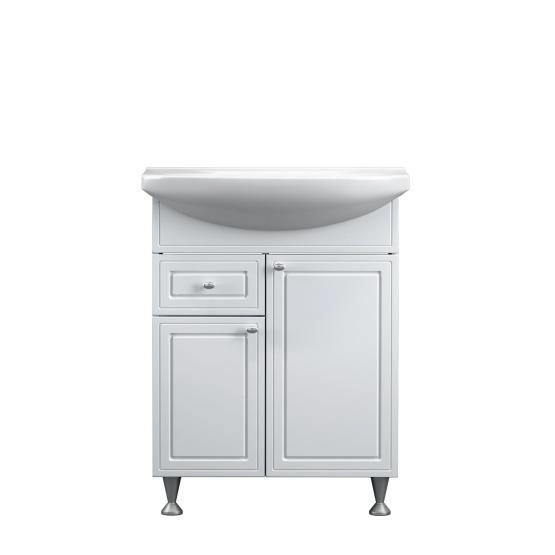 Тумба с раковиной напольная RedBlu by Damixa Palace One M41-FSX0653WG-WCC065 белый глянцевый