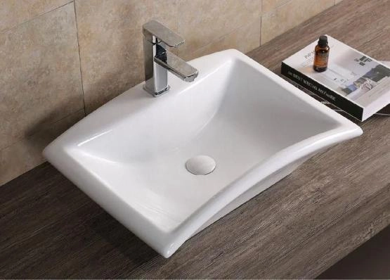 Раковина Cerutti SPA CR7096 накладная, белая, асимметричная 615х440х185