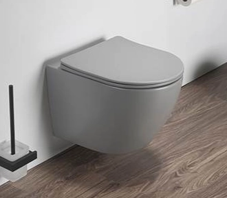 Унитаз Ceramalux 2197MH Светло серый матовый RIMLESS подвесной микролифт