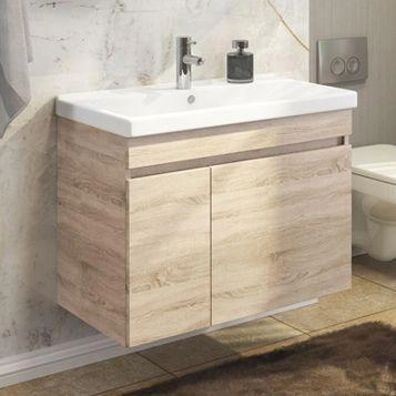 Тумба с раковиной Comforty Тромсе-80 дуб сонома