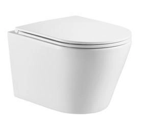 Унитазы Azario Унитаз подвесной безободковый Azario Teramo AZ-0053-UQ3 (система смыва Торнадо) с тонкой крышкой микролифт