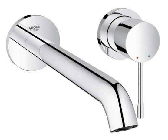 Смеситель Grohe Essence+ 19967001 для раковины на 2 отверстия, вынос 201 мм, настенный монтаж