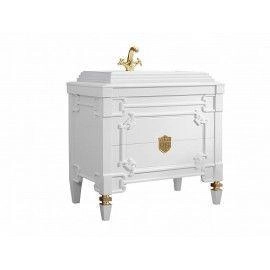 Тумба Belux Кастилия Н 100-02 Белый глянцевый поталь золото под умывальник Кастилия 800