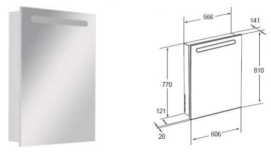 Зеркальный шкаф Roca Victoria Nord 60 ZRU9000030 правый