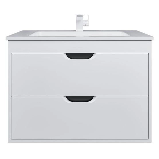 Тумба под раковину для ванной Uperwood Modul 80 см, подвесная, матовая, белая/графит
