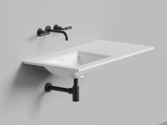 Раковина Salini ONDA FLOW SQUARE S-Stone покраска RAL матовая 200x70 1402206MNF столешница без отв.смесителя