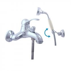 Смеситель Rav Slezak LABE L054.5/2Z для ванны, цвет Золото с душем, подвижный держат.