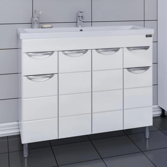 Тумба под раковину СаНта Родос 100 206016 напольная, цвет белый