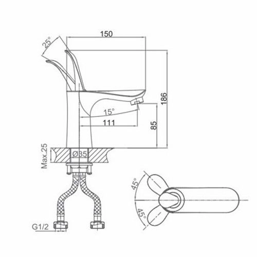 Смеситель для раковины D&K Venice Baciano (DA1032141)