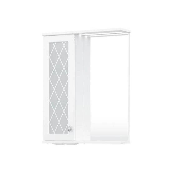 Зеркало-шкаф с LED подсветкой Volna Milena 55 левое белый глянец