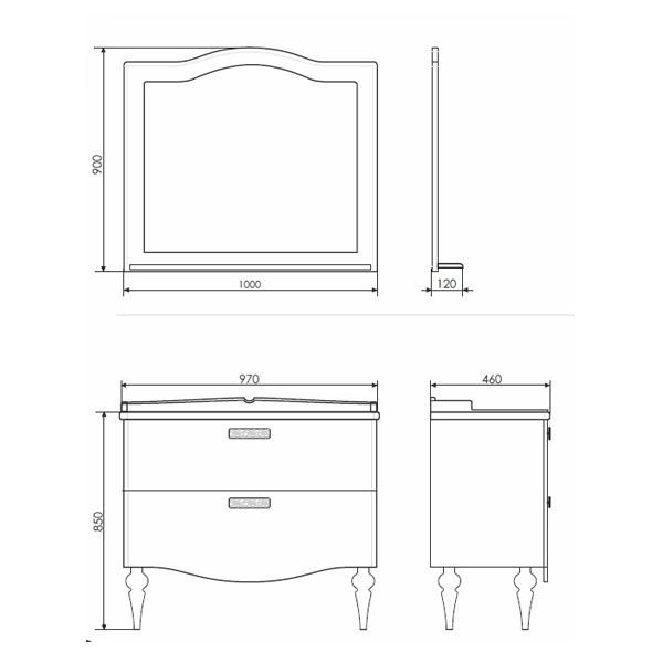 Зеркало Comforty Монако-100 белый глянец