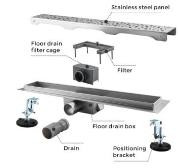 Душевой трап Gappo G87007-2 из нержавеющей стали 70 см