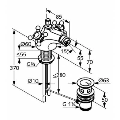 Смеситель Kludi Adlon 512114520 для биде, латунь
